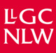 Logo'r Llyfrgell a link i brif dudalen y Llyfrgell